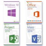 Microsoft Visio 2019 Professional - Microsoft Project 2019 Professional - Microsoft Office 2019 Professional Plus - Microsoft Windows 10 Professional Lizenz für 3 PC